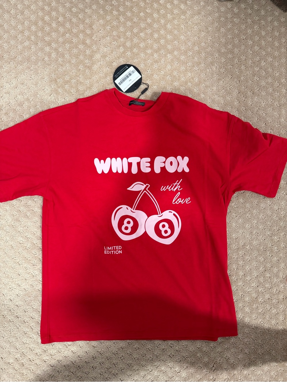 White fox ‘With Love' Cherry Graphic Tee - Red